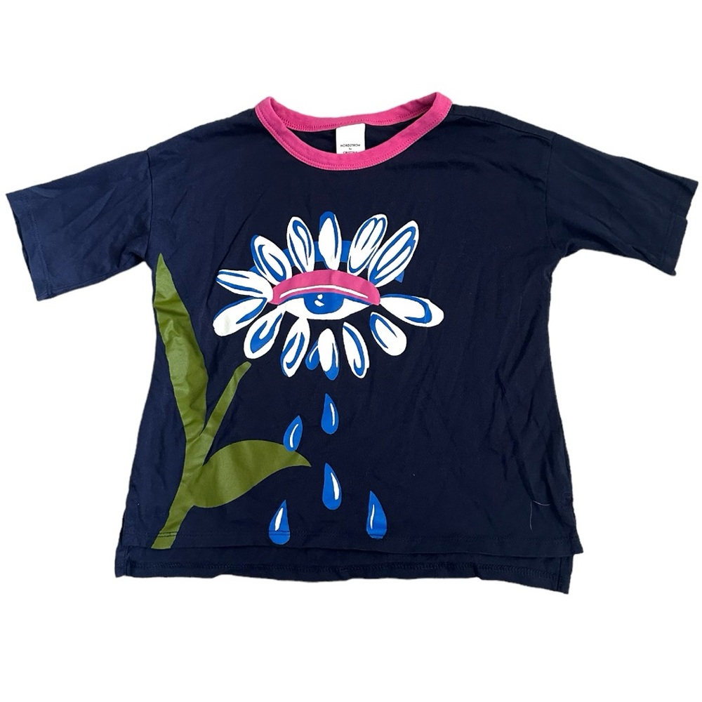 Nordstrom By Cristina Martinez Navy Garden Eye Graphic Tee